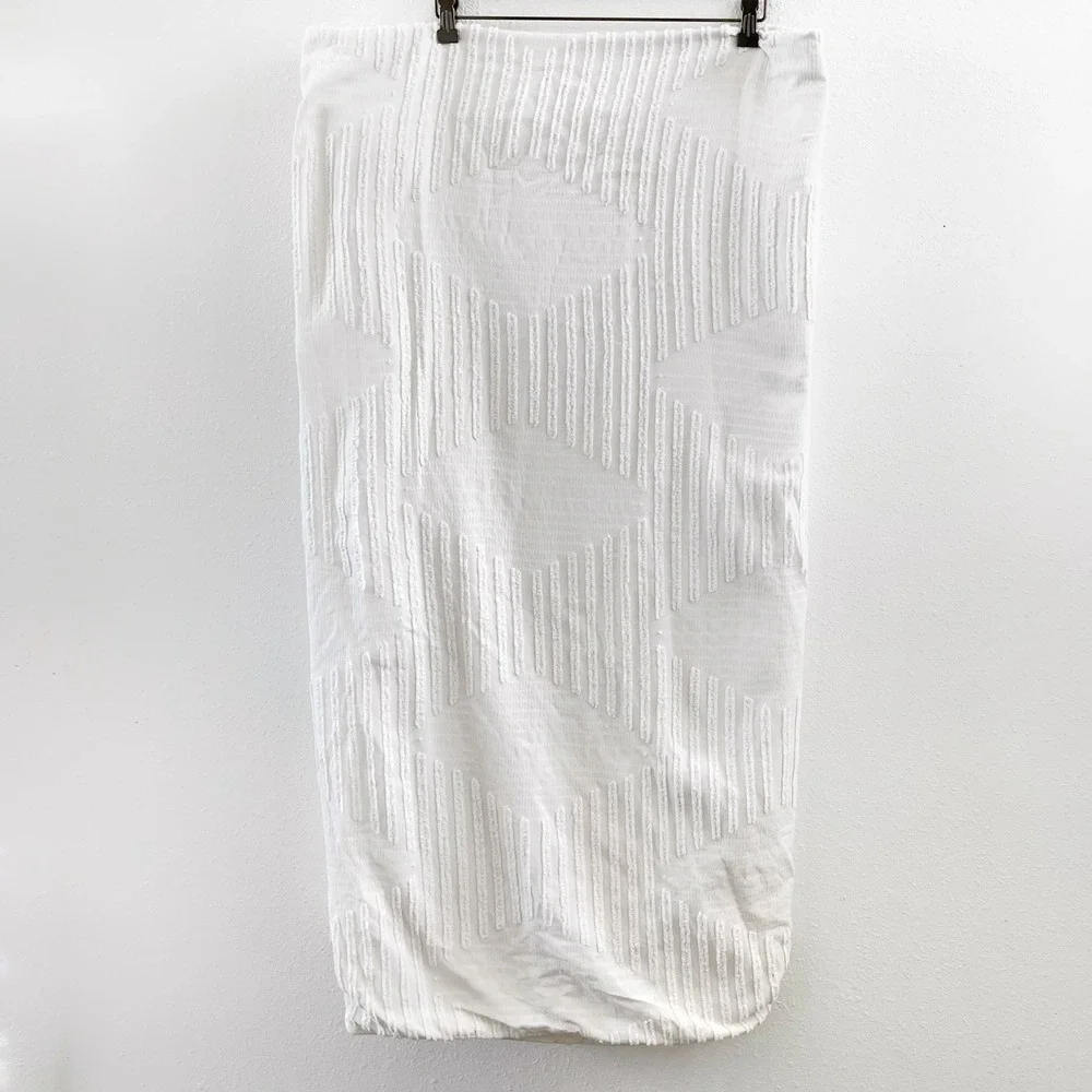 WEST ELM 100% Organic Cotton Textured Duvet Cover Size Full/Queen Size
